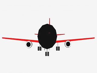 黑红色客机SU模型下载_sketchup草图大师SKP模型