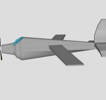 单翼飞机模架SU模型下载_sketchup草图大师SKP模型