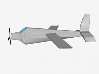 单翼飞机模架SU模型下载_sketchup草图大师SKP模型