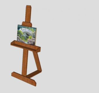 艺术家画架SU模型下载_sketchup草图大师SKP模型