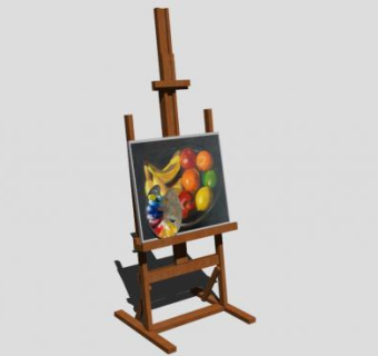 美术画架SU模型下载_sketchup草图大师SKP模型