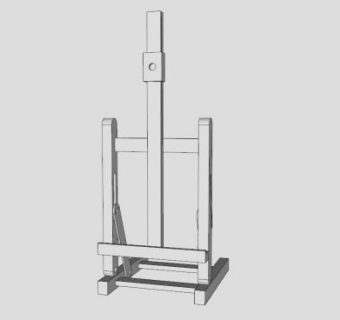 美术白色画架SU模型下载_sketchup草图大师SKP模型