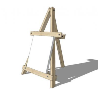 三脚美术画架SU模型下载_sketchup草图大师SKP模型