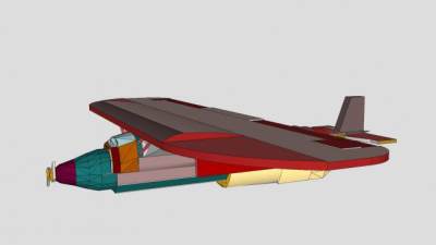 螺旋桨飞机SU模型下载_sketchup草图大师SKP模型