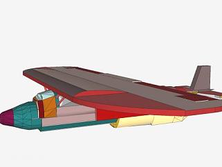 螺旋桨飞机SU模型下载_sketchup草图大师SKP模型