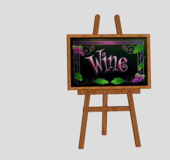 带画架葡萄酒标志SU模型下载_sketchup草图大师SKP模型