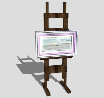 黑板架画架SU模型下载_sketchup草图大师SKP模型