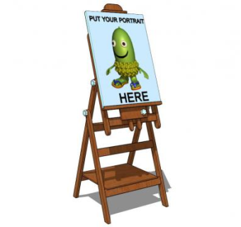 实木美术画架SU模型下载_sketchup草图大师SKP模型