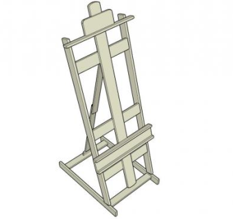 现代白色画架SU模型下载_sketchup草图大师SKP模型
