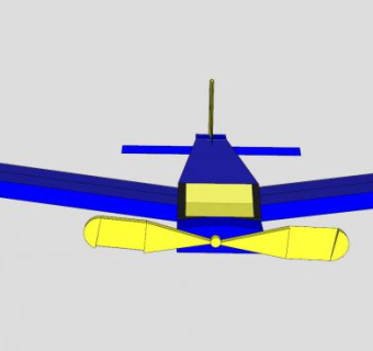 蓝色螺旋桨简易飞机SU模型下载_sketchup草图大师SKP模型