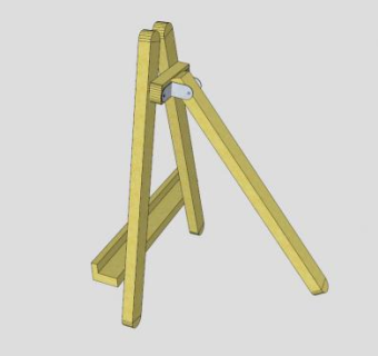 板式美术画架SU模型下载_sketchup草图大师SKP模型