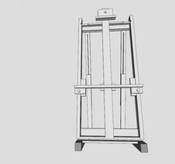 画家白色画架SU模型下载_sketchup草图大师SKP模型