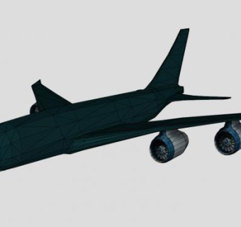 墨绿色喷气式飞机SU模型下载_sketchup草图大师SKP模型