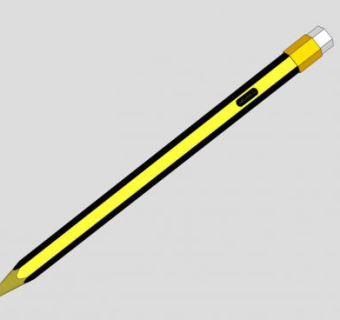 黄色美术铅笔SU模型下载_sketchup草图大师SKP模型