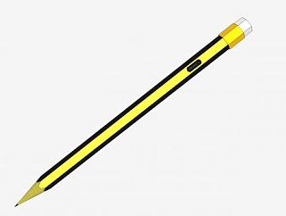 黄色美术铅笔SU模型下载_sketchup草图大师SKP模型
