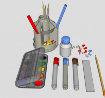 办公用品SU模型下载_sketchup草图大师SKP模型