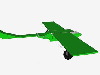 绿色飞机模架SU模型下载_sketchup草图大师SKP模型