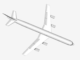 喷气式客机SU模型下载_sketchup草图大师SKP模型