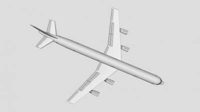 喷气式客机SU模型下载_sketchup草图大师SKP模型