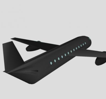 黑色双喷汽飞机SU模型下载_sketchup草图大师SKP模型