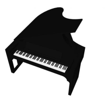 三角黑色大钢琴SU模型下载_sketchup草图大师SKP模型