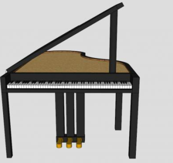 三角钢琴音乐SU模型下载_sketchup草图大师SKP模型