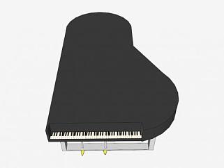 <em>音乐</em>黑色三角钢琴SU模型下载_sketchup草图大师SKP模型