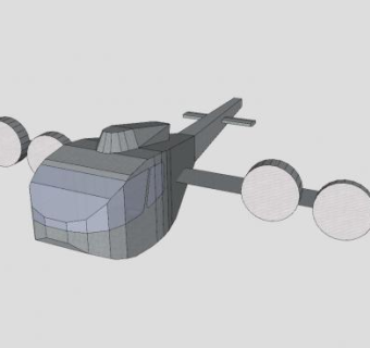 私人飞机简易模架SU模型下载_sketchup草图大师SKP模型