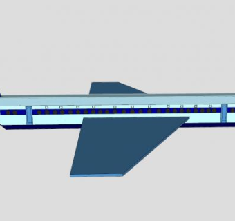 蓝色简易客机SU模型下载_sketchup草图大师SKP模型