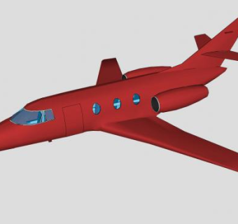 红色小型客机SU模型下载_sketchup草图大师SKP模型