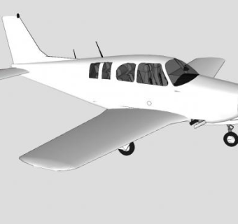 私人螺旋桨飞机SU模型下载_sketchup草图大师SKP模型