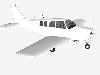 私人螺旋桨飞机SU模型下载_sketchup草图大师SKP模型