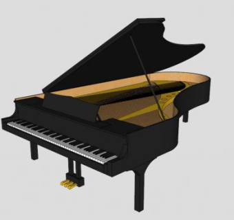 简易三角钢琴SU模型下载_sketchup草图大师SKP模型