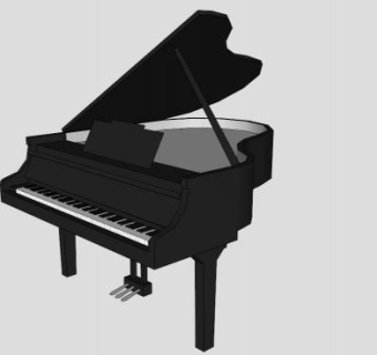 三角大钢琴乐器SU模型下载_sketchup草图大师SKP模型