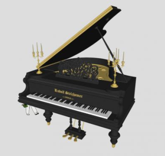 皇家大钢琴SU模型下载_sketchup草图大师SKP模型