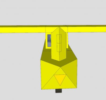 黄色简易固定翼飞机SU模型下载_sketchup草图大师SKP模型
