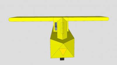 黄色简易固定翼飞机SU模型下载_sketchup草图大师SKP模型