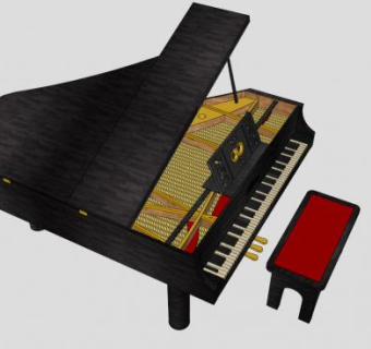 艺术大钢琴SU模型下载_sketchup草图大师SKP模型