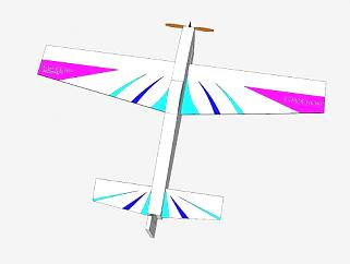 简易单人飞机SU模型下载_sketchup草图大师SKP模型