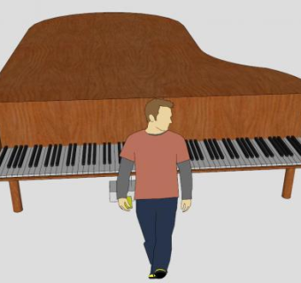 中式三角钢琴SU模型下载_sketchup草图大师SKP模型