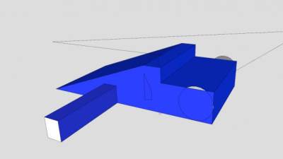 蓝色飞行器面板SU模型下载_sketchup草图大师SKP模型