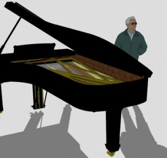 施坦威钢琴大钢琴SU模型下载_sketchup草图大师SKP模型