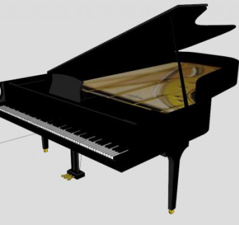 专业三角钢琴SU模型下载_sketchup草图大师SKP模型