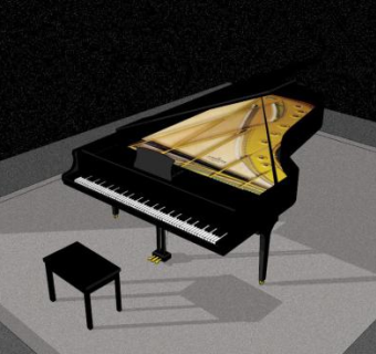 音乐会大钢琴SU模型下载_sketchup草图大师SKP模型