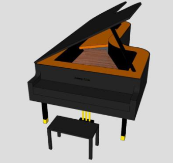 音乐大钢琴SU模型下载_sketchup草图大师SKP模型