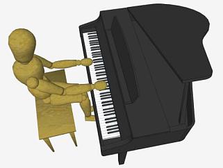 三角<em>钢琴钢琴</em>家SU模型下载_sketchup草图大师SKP模型