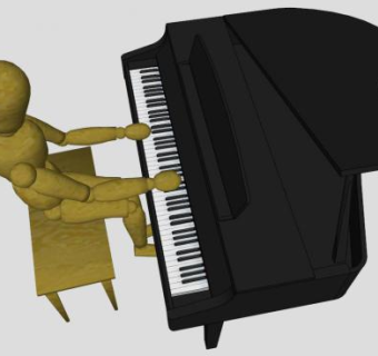 三角钢琴钢琴家SU模型下载_sketchup草图大师SKP模型