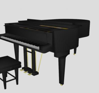 艺术家三角钢琴SU模型下载_sketchup草图大师SKP模型