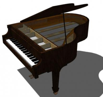 简易三角大钢琴SU模型下载_sketchup草图大师SKP模型