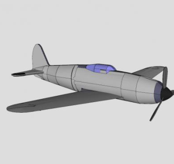 单翼单人飞机SU模型下载_sketchup草图大师SKP模型
